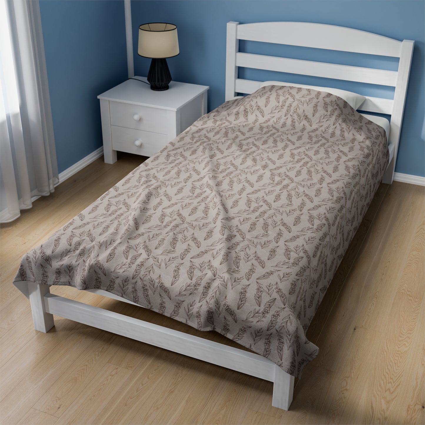Fireweed Pattern, Velveteen Plush Blanket