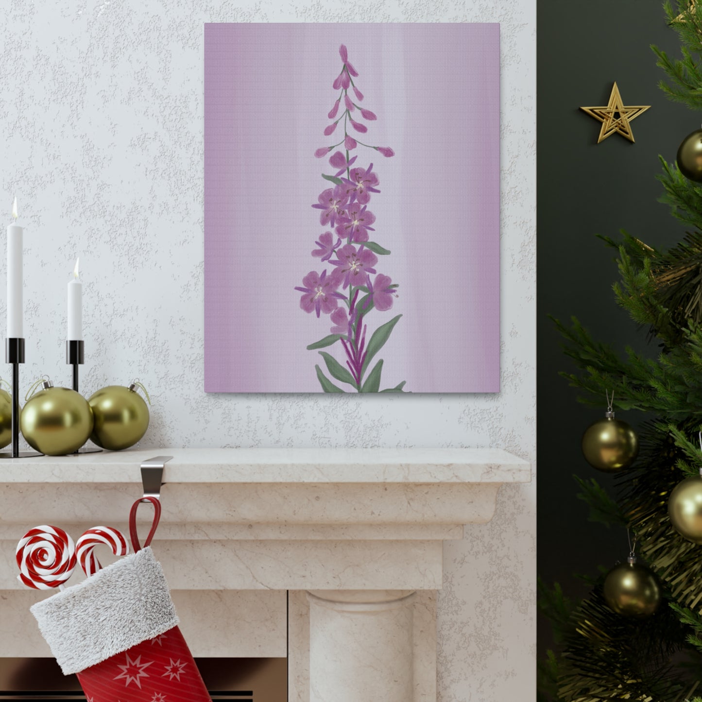 Alaskan Fireweed Canvas Wall Art
