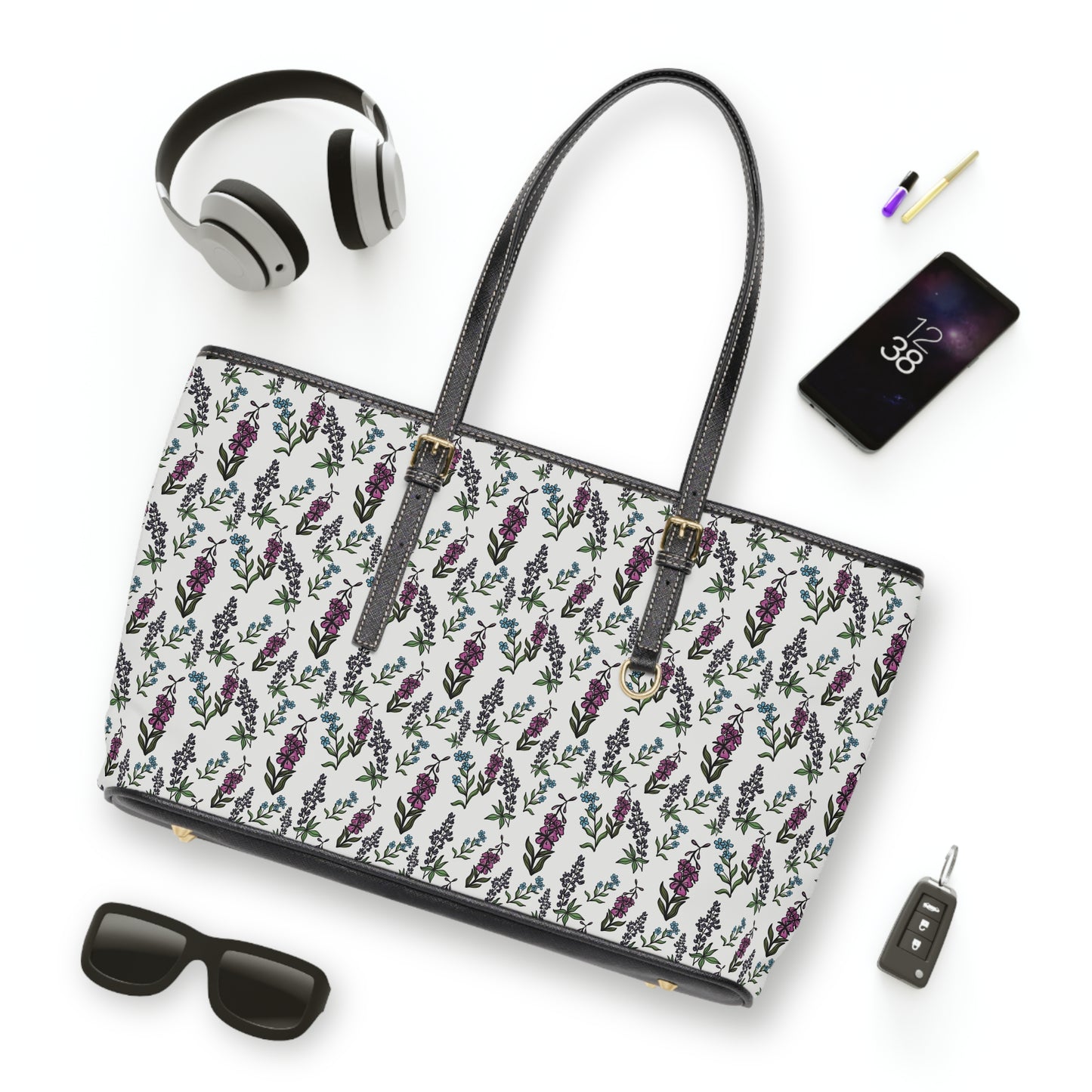 Alaskan Wildflower Leather Purse
