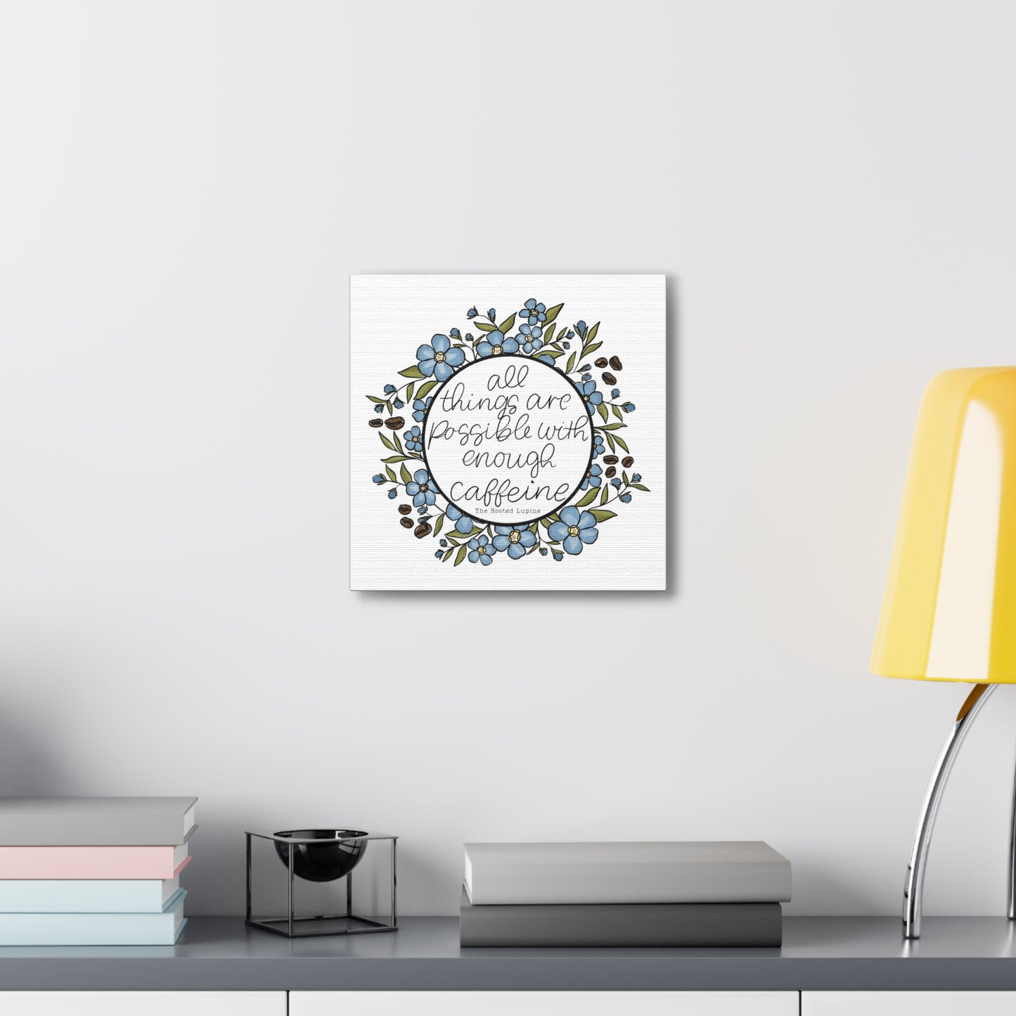 Forget Me Not Caffeine Canvas Wall Art