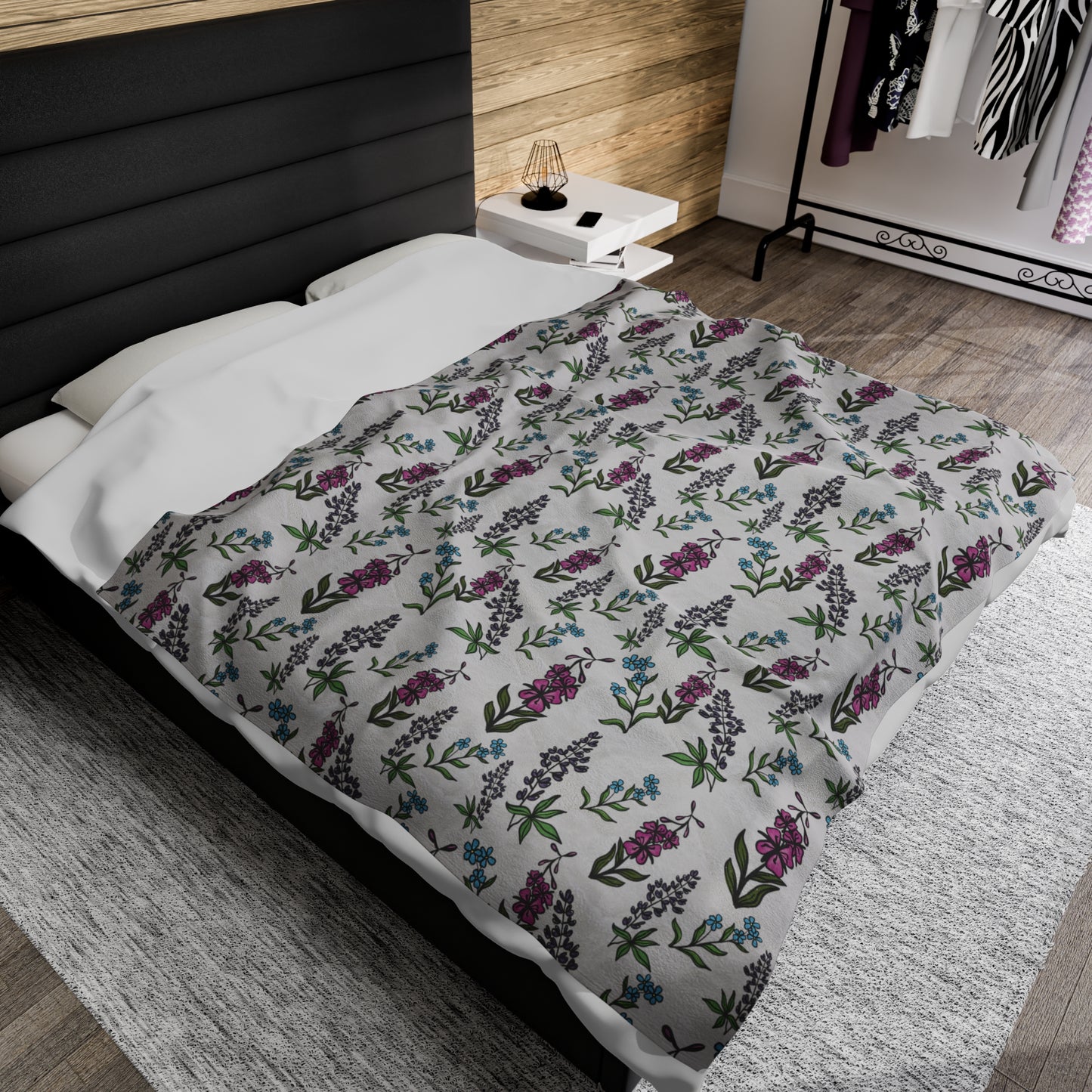 Alaska Wildflower Plush Blanket