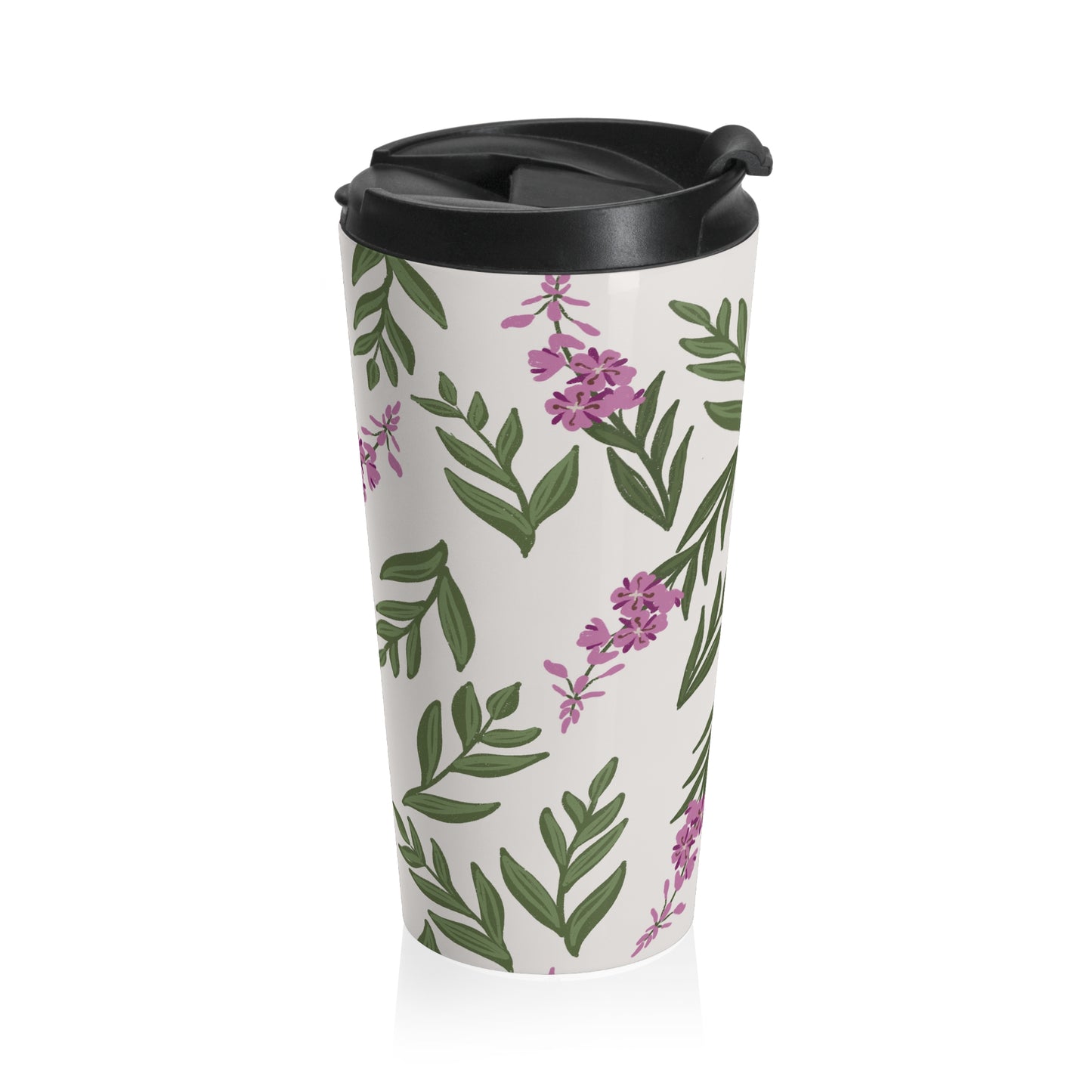 Alaskan Watercolor Fireweed, Stainless Steel Travel Mug