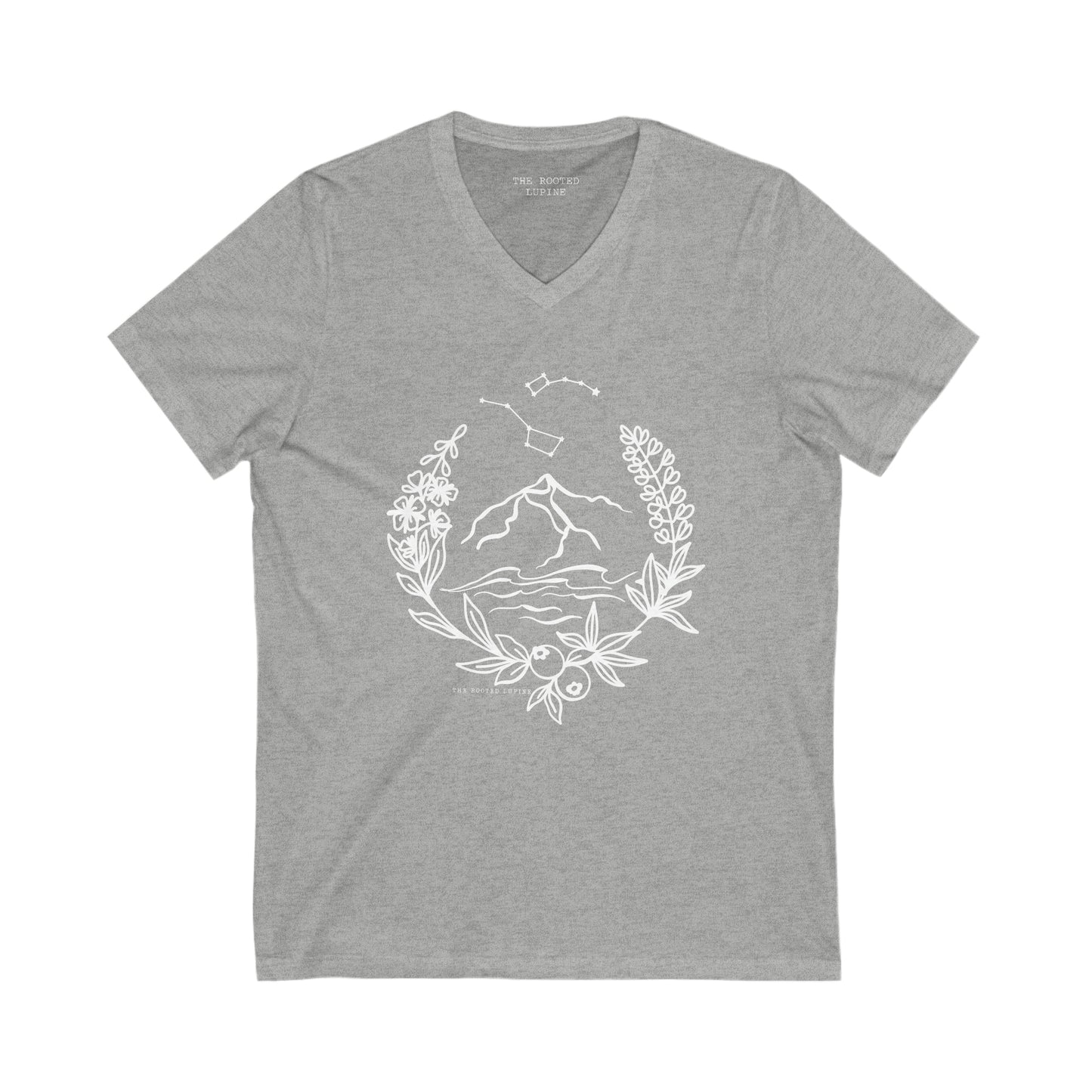 Mountains + wildflower v-neck