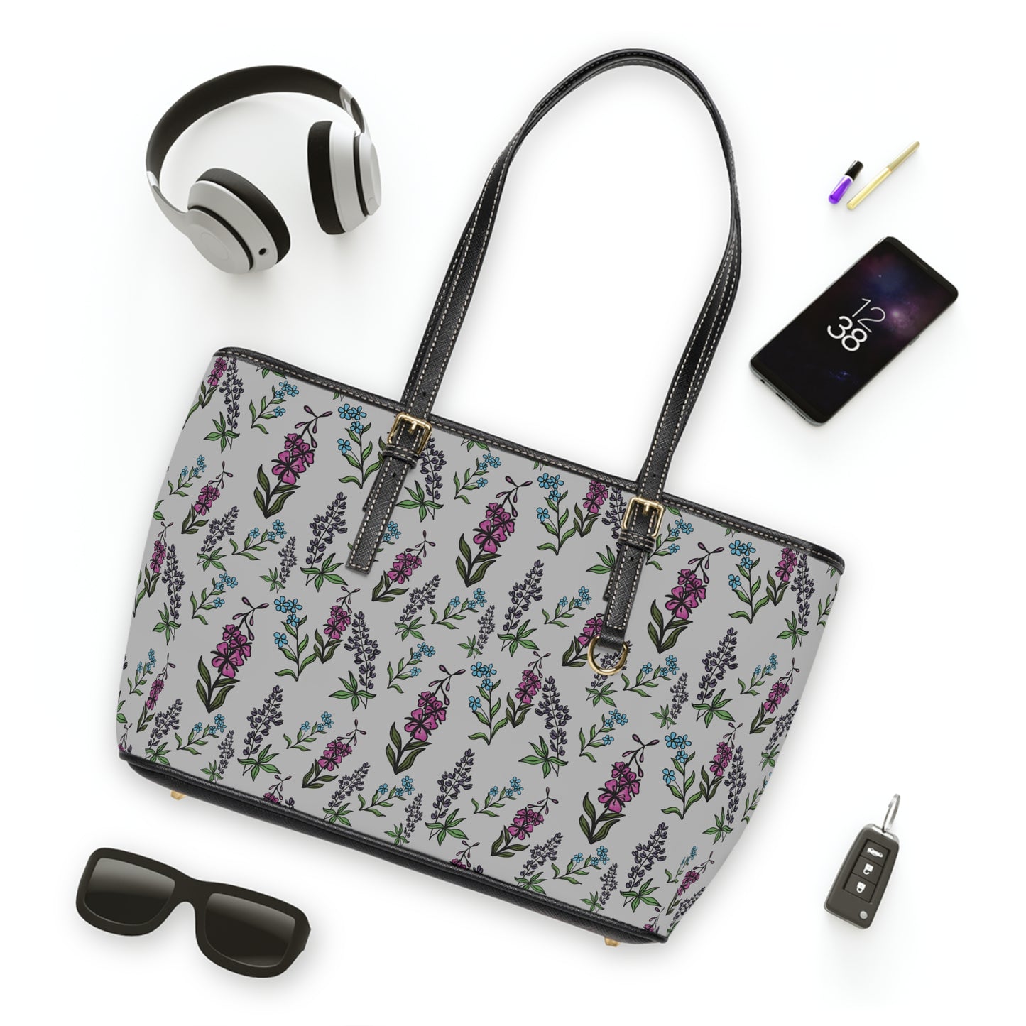 Alaskan Wildflower Leather Purse