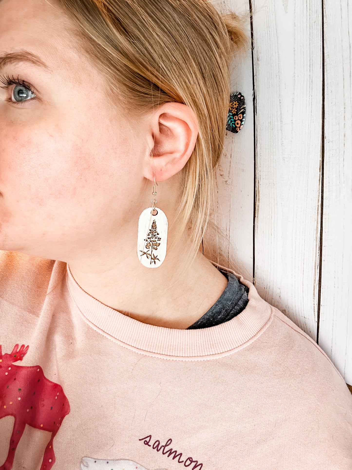 Lupine Engraved Earrings