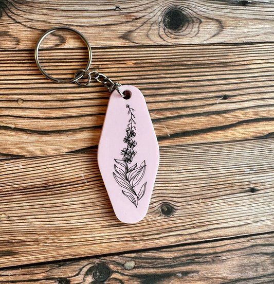 Engraved Fireweed Keychain