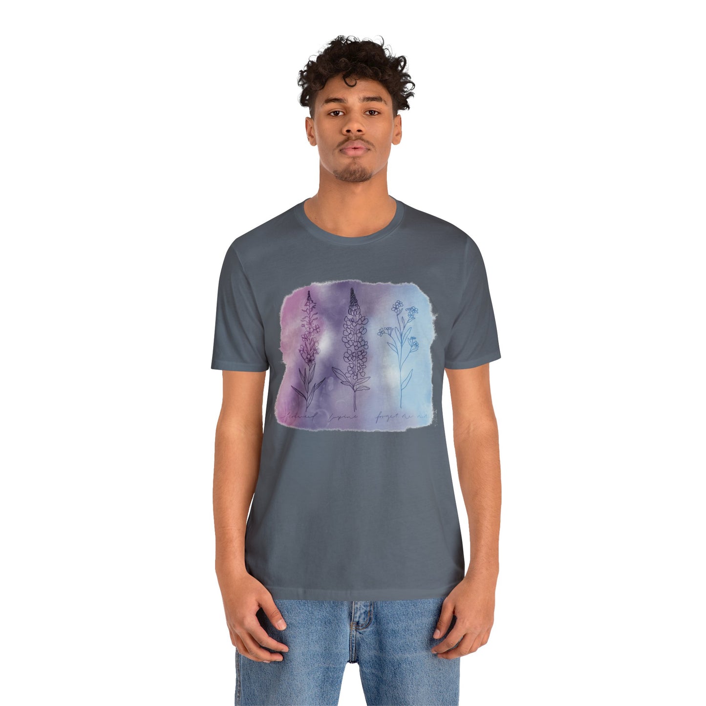 Watercolor Alaskan flowers Short Sleeve Tee