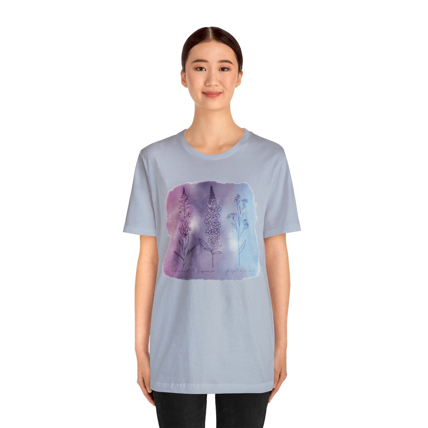 Watercolor Alaskan flowers Short Sleeve Tee