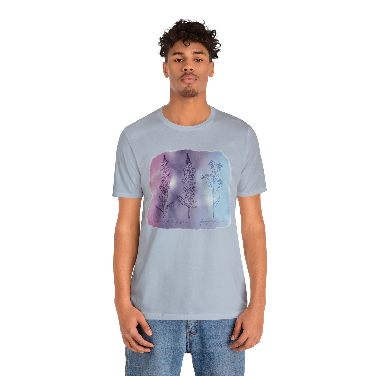 Watercolor Alaskan flowers Short Sleeve Tee