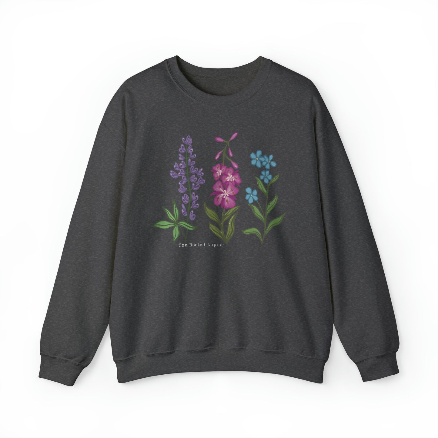 Dark Heather Wildflower Crewneck Sweatshirt