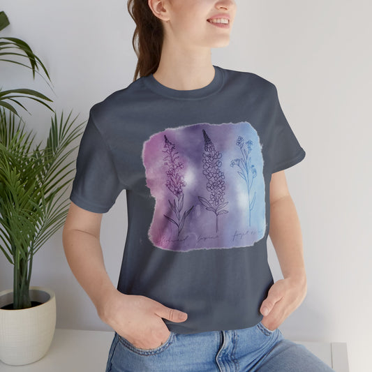 Watercolor Alaskan flowers Short Sleeve Tee