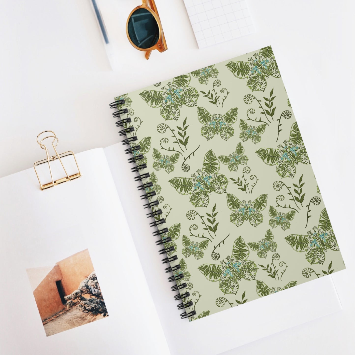 Flutter & Frond Notebook - Spiral Ruled Line