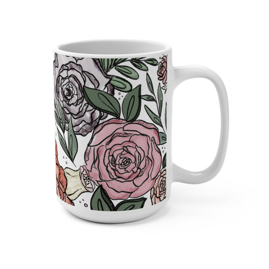 Watercolor flower mug