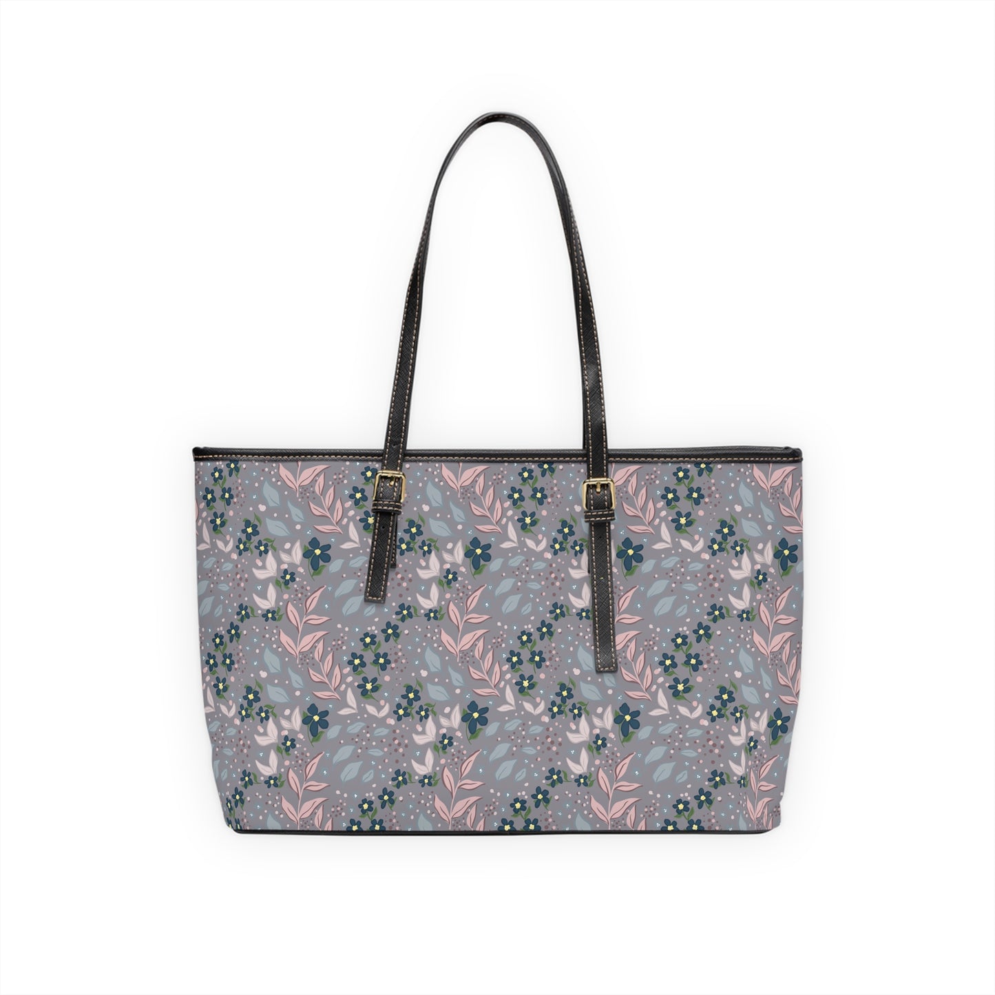 Plum Floral, Leather Purse