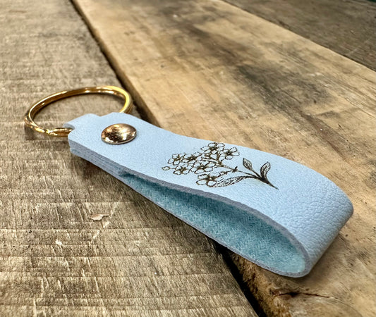 Forget Me Not Engraved Keychain
