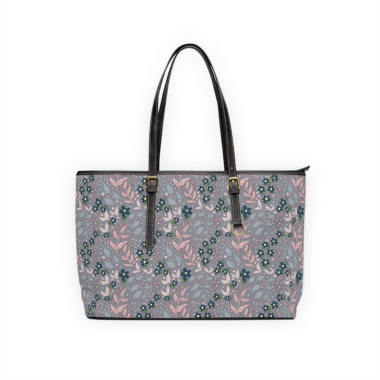 Plum Floral, Leather Purse