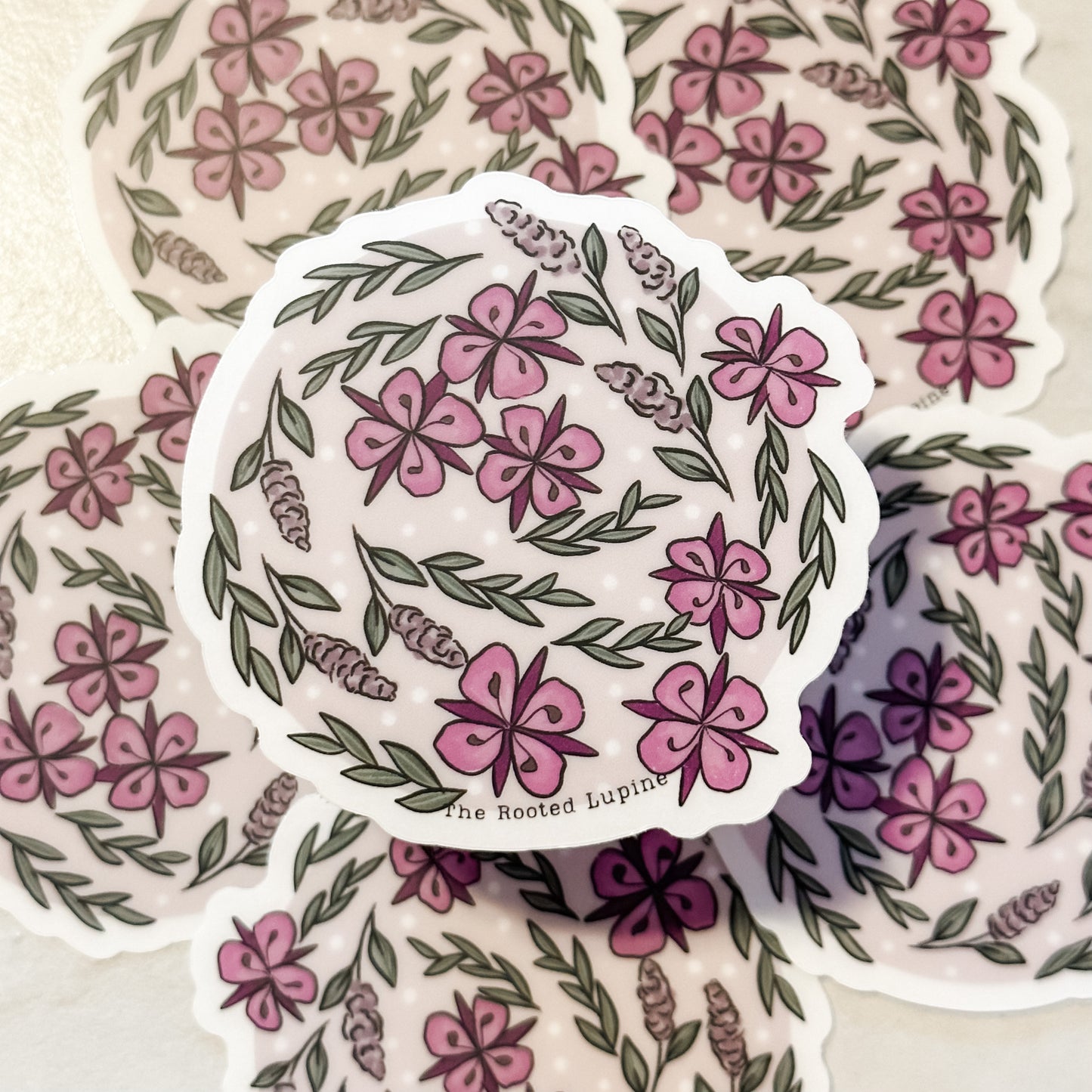 Blooms of Beauty, Fireweed Pattern Sticker