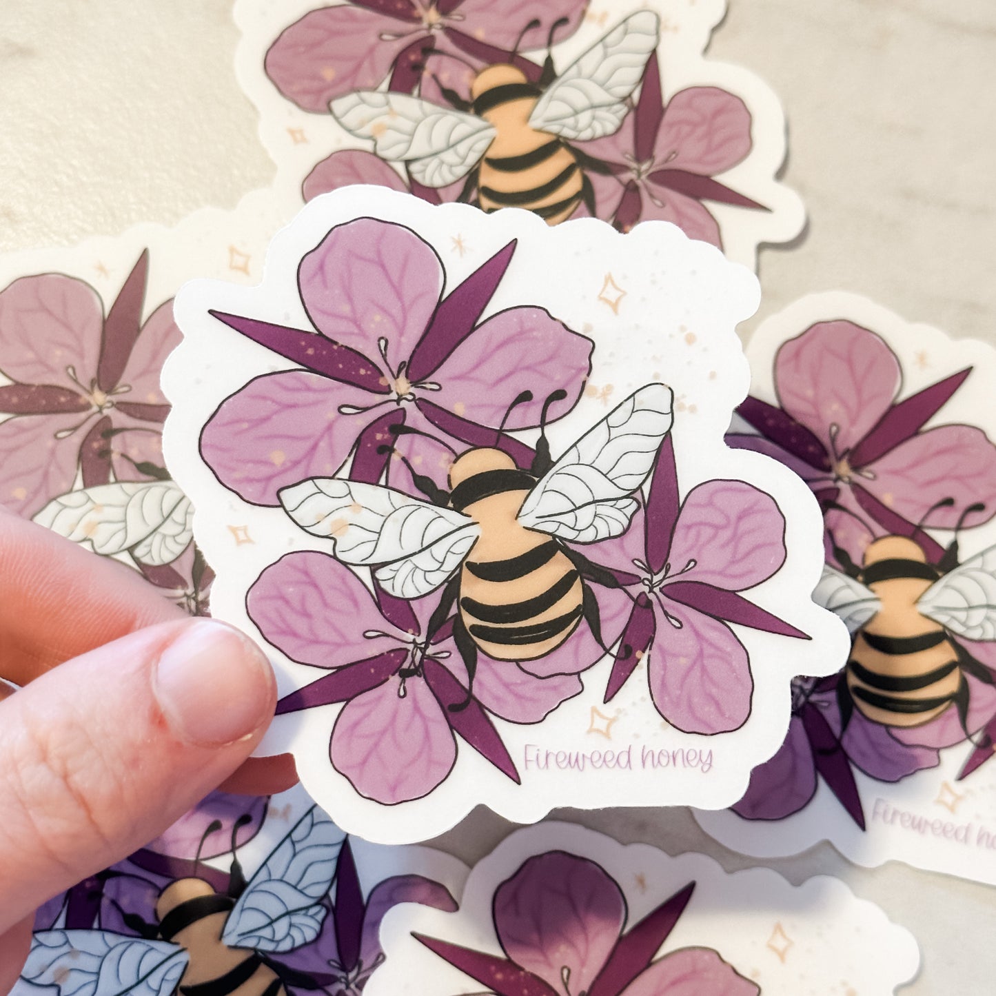 Fireweed Honey, Bee Sticker