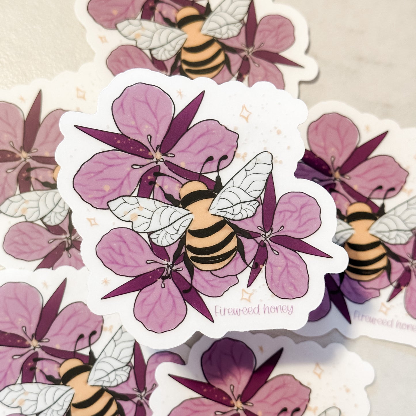 Fireweed Honey, Bee Sticker