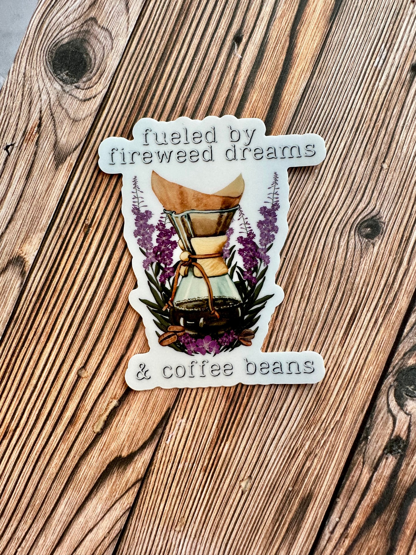 Fireweed & Coffee Beans Sticker