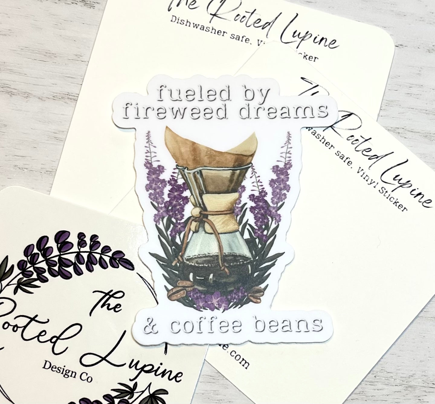 Fireweed & Coffee Beans Sticker