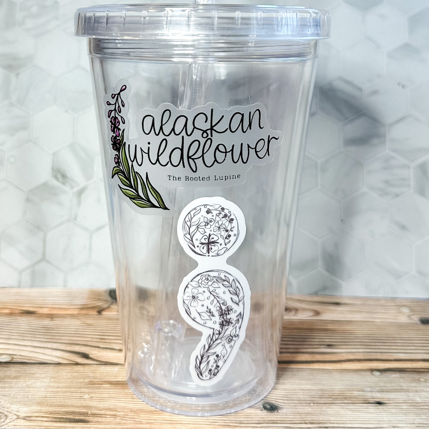 Alaskan Wildflower Sticker, Clear